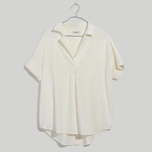 Madewell Courier Button-Back Shirt in Pure White